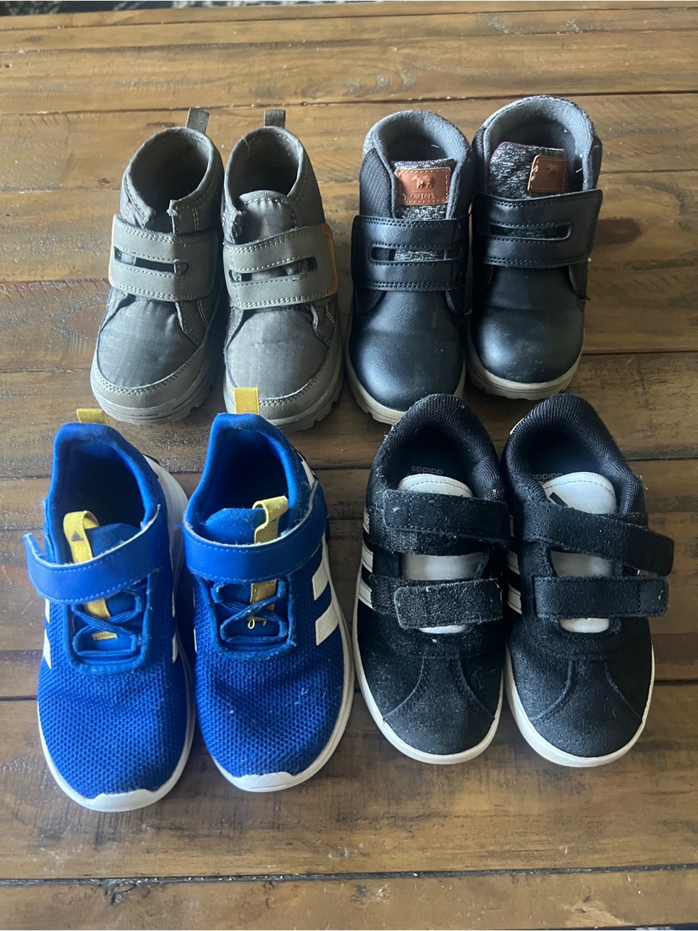 Lot of 4, Adidas Sneakers (2)  & Carter's Booties Shoes, Size 9